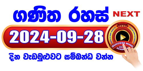 ගණිත රහස් සජීවී වැඩමුළුව - 2024/09/28