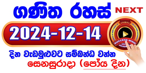ගණිත රහස් සජීවී පන්තිය 2024 / 12 / 14